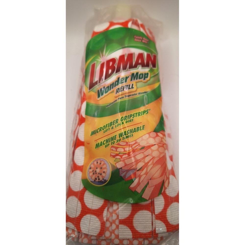 Libman Wonder Mop Refill Microfiber Gripstrips Machine Washable 2001